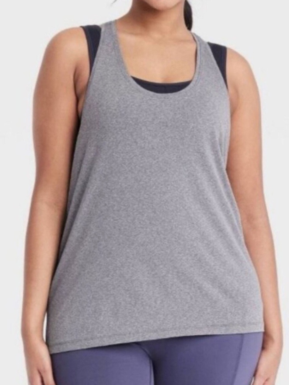 all in motion Gray Scoop Neck Athletic Tank Top